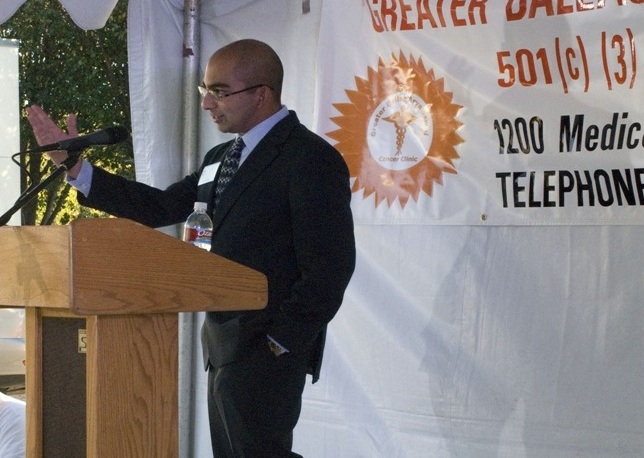 Vivek as M.C. at Clinic Inauguration